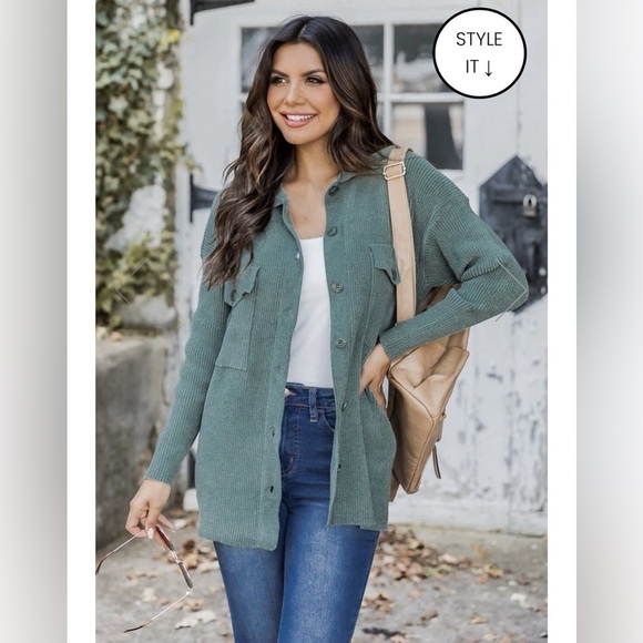 Pink Lily Jackets & Blazers - NWT Ribbed Shacket